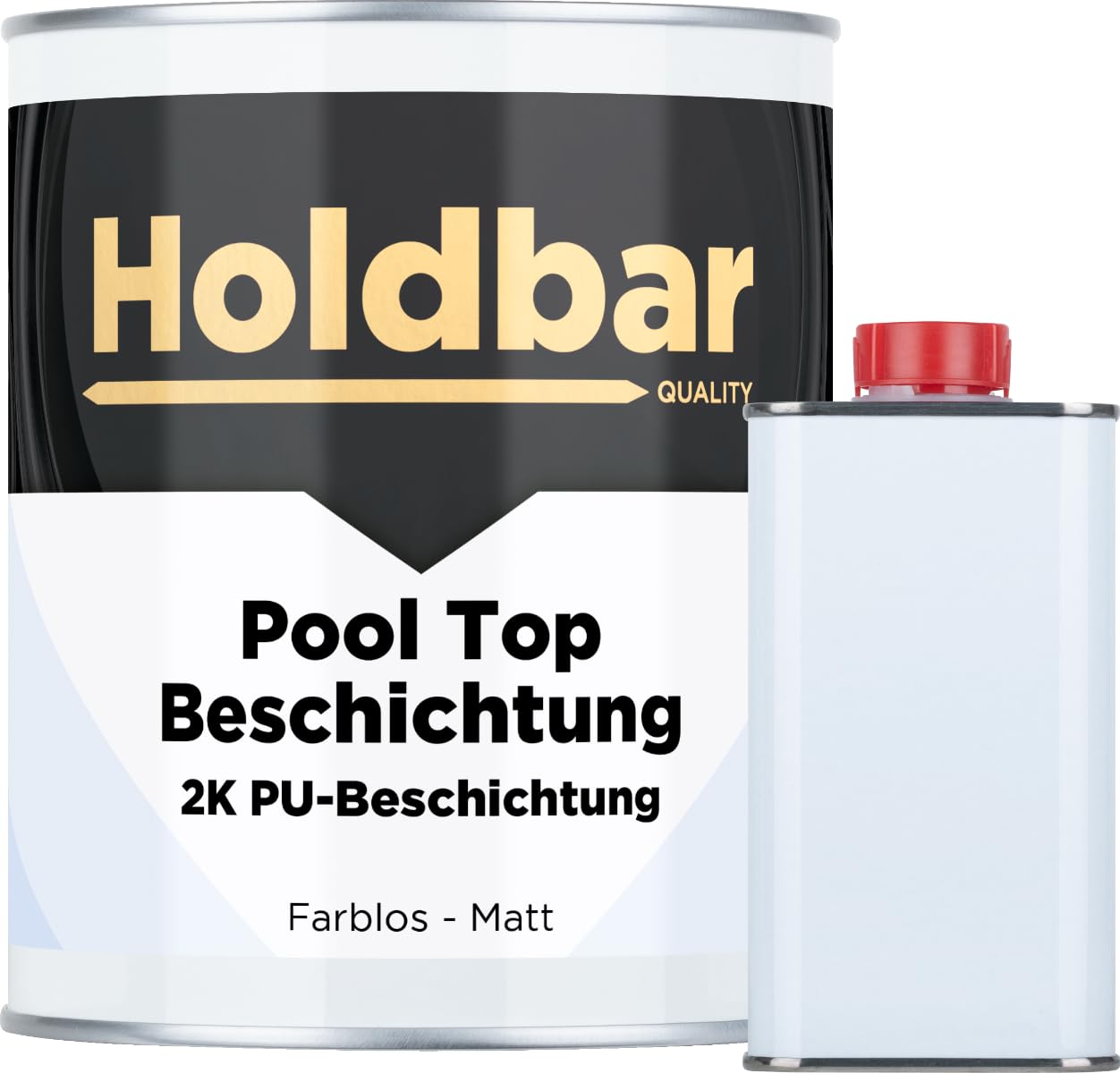 Pool Top Beschichtung Matt 1 kg - UV- & chlorbeständig - Glasklare Top Beschichtung für Poolfarbe - Polyurethan Schwimmbadfarbe