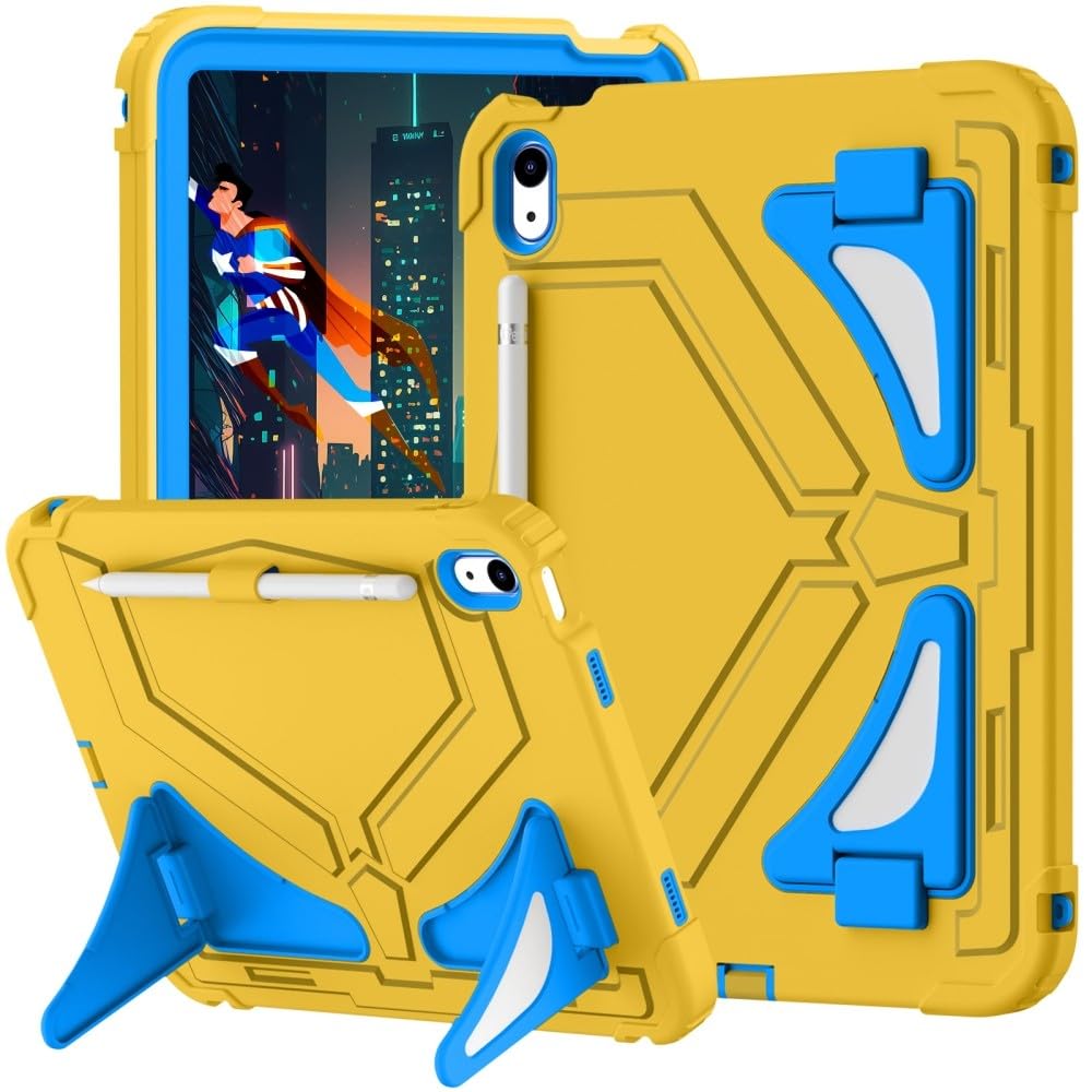 Coque iPad 10e génération jaune avec sangle pour un usage nomade - 8