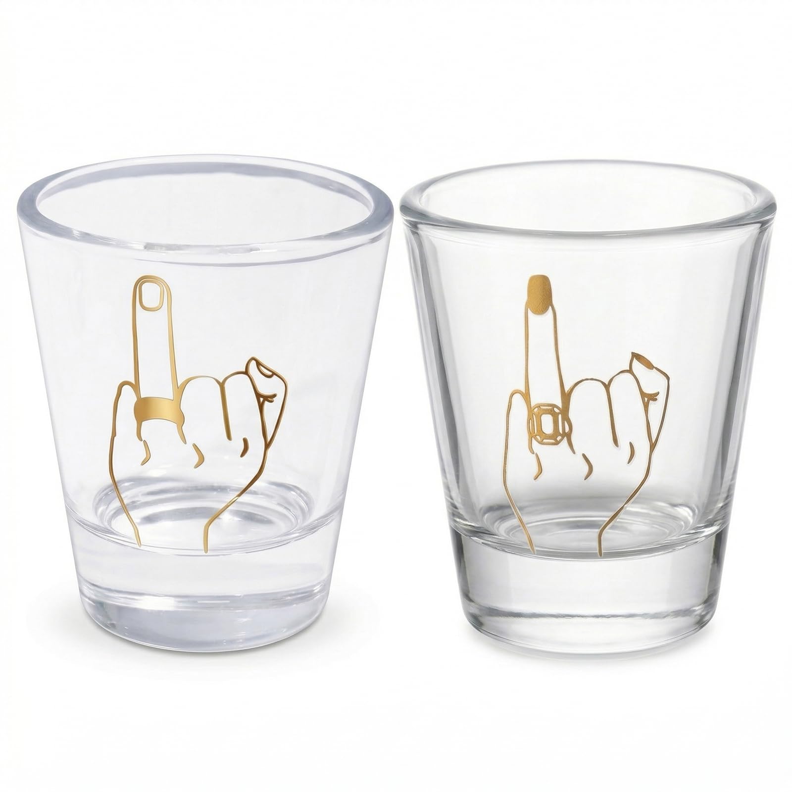 PANMAY Engagement Gifts for Couples Funny Couple Gift Ring Finger Wine Whiskey Glass Set Anniversary Wedding Valentines for Bride and Groom Engagement Party Decorations