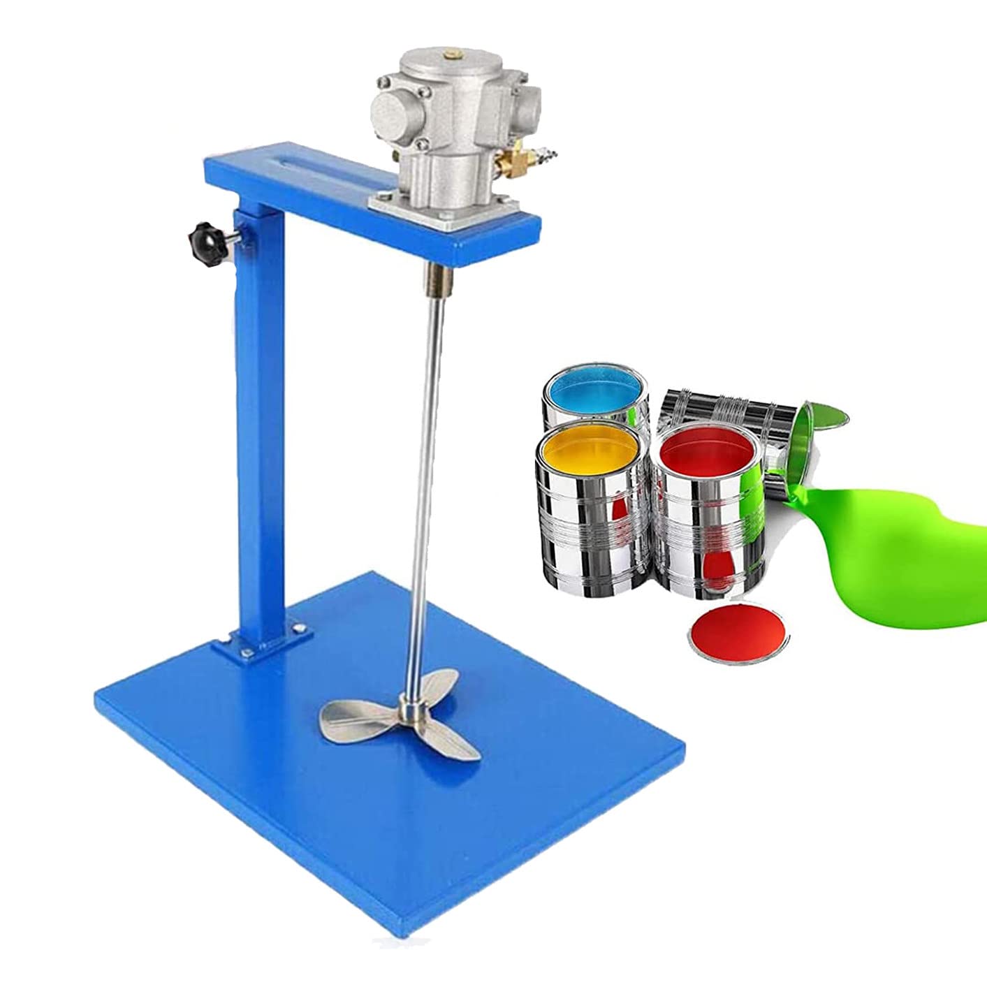 Miscelatore Automatico, Miscelatore Pneumatico per Vernice Spray per Trapano da 5 galloni con Supporto, agitatore Automatico per miscelazione a vortice, Staffa per Macchina per agitazione de