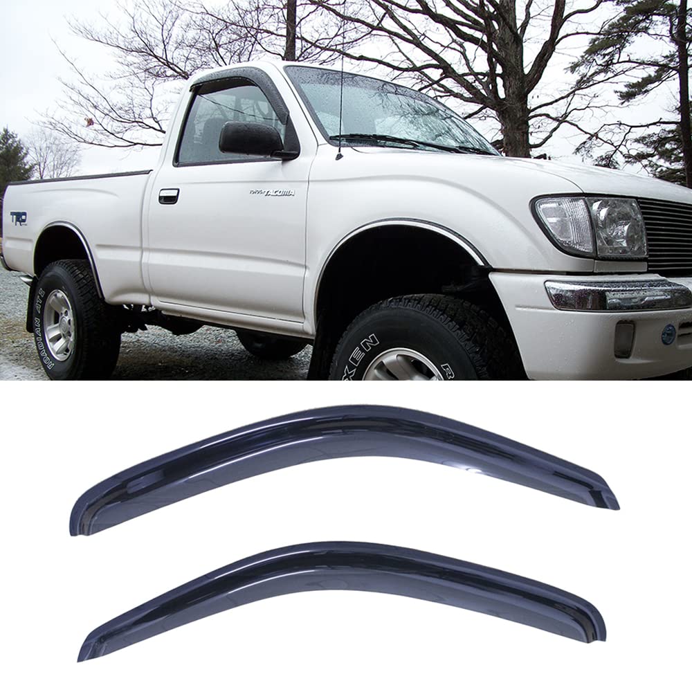 Kucaruce 92925 Original Side Window Wind Guards,4pcs Compatible with 1995-2004 Tacoma Standard (Regular) Extended (Access) Cab Pickup Only Sun Rain Guard Vent Shade Side Window Visors XP1