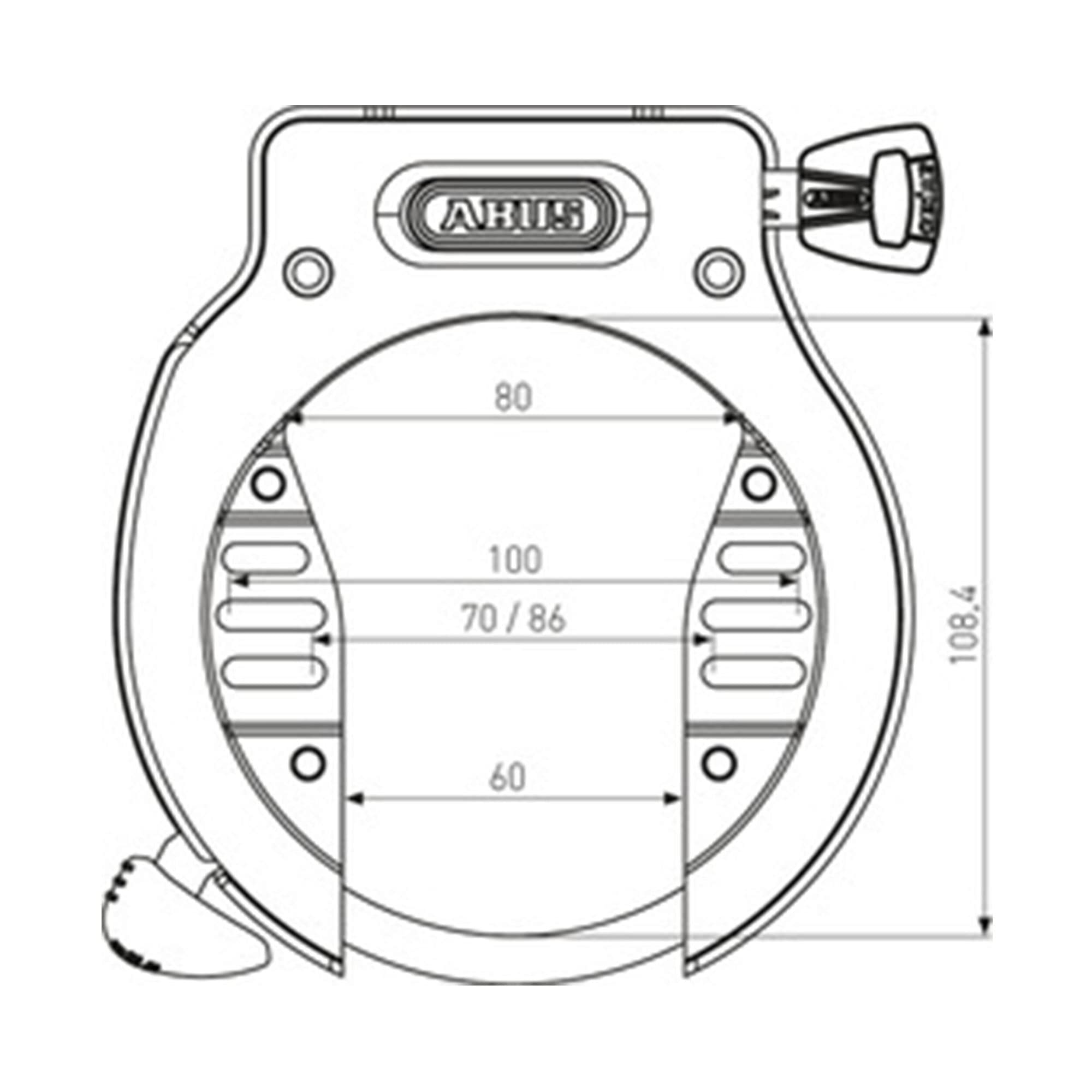 ABUS Unisex - Adultos 4650S NR BK OE Cerraduras de montura, color sólido, universal