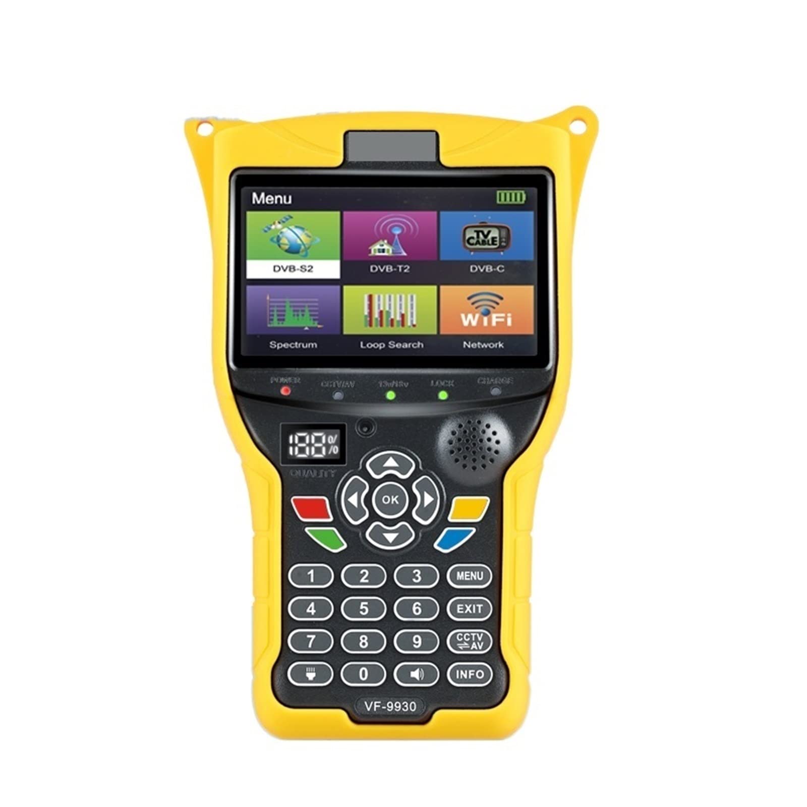 PZPZP TV Signal Finder Meter, VF 9930 DVB-S2/T2 MPEG4 DVB H.265 Satellite TV Finder Receptores De Tv HD Satellite Receptor Meter Signal Test 4.3 Inch LCD,for Adjusting Sat TV Dish