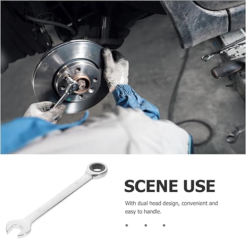 Miniatura 5 de Llave de trinquete de 2 piezas, juego de llaves métricas de doble extremo, llave de trinquete métrica de 0.551 in, llave de engranajes de acero de