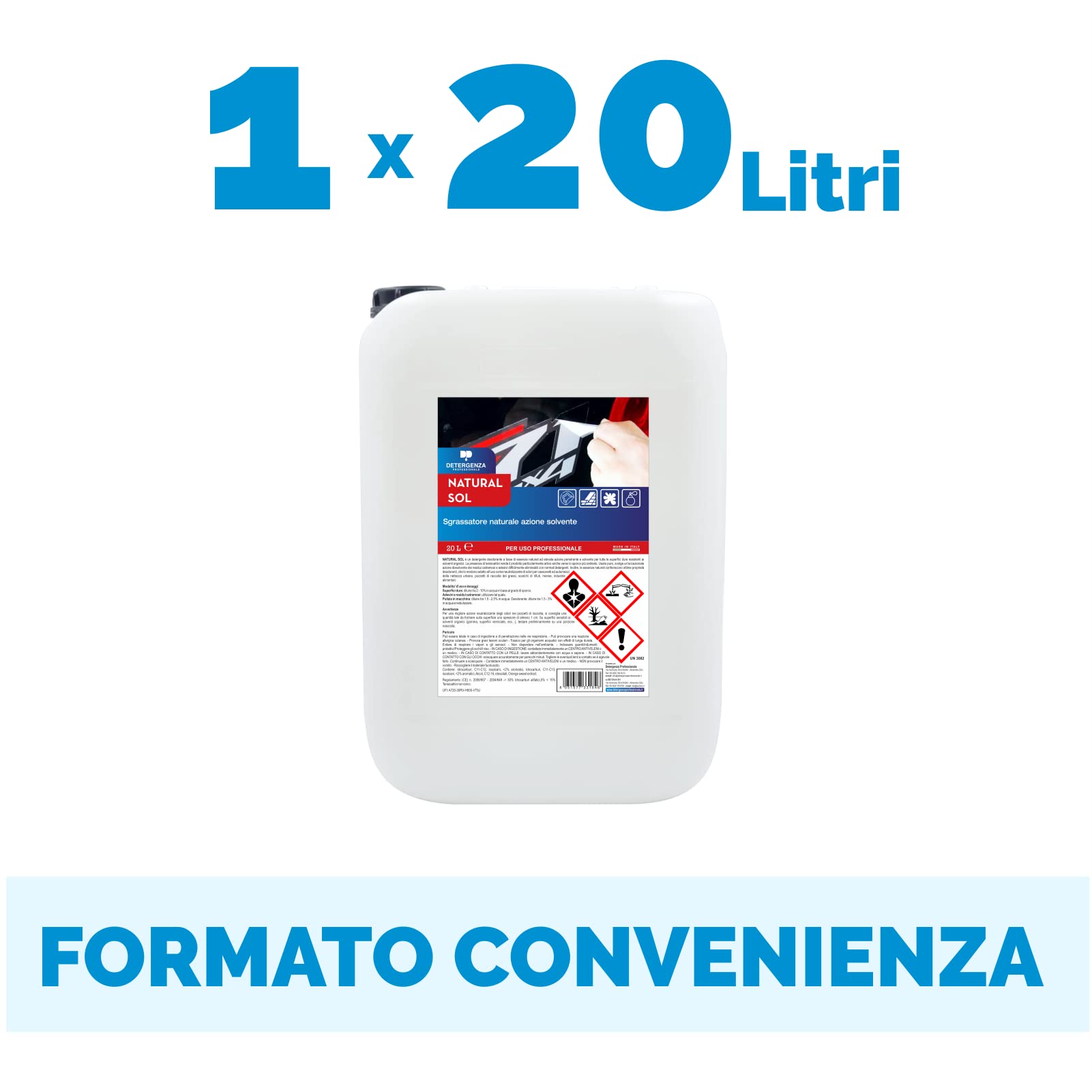 SGRASSATORE Naturale Azione SOLVENTE Natural sol CONCENTRATO - Tanica da 20 L