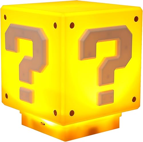 Mario Light Super Question - Lámpara de noche LED cuadrada con ilusión para cargar USB, lámpara de noche de noche, lámpara de noche equipada con