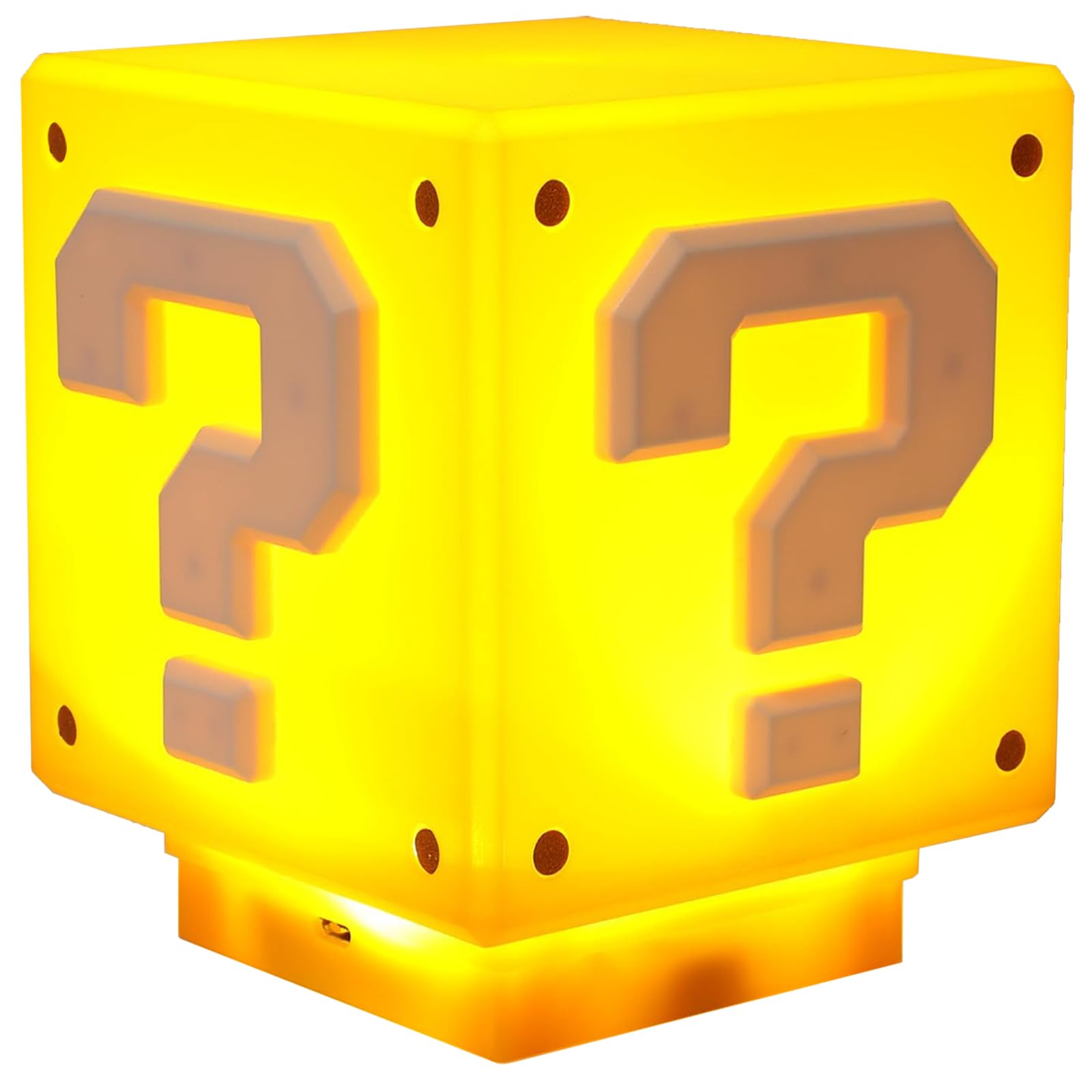 Mario Light Super Question LED Night Lamp Square Illusion for Charging USB Night Table Lamp Bedside Lamp Light Equipped with Gold Coin Sound & Mute Mode, Gifts for Kids and Fans