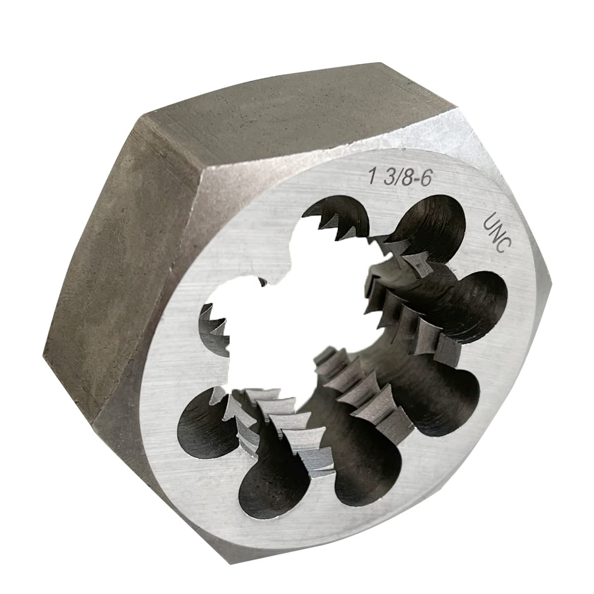 Troquel hexagonal UNC 1-3/8-6 de alta dureza para roscado manual derecho 2