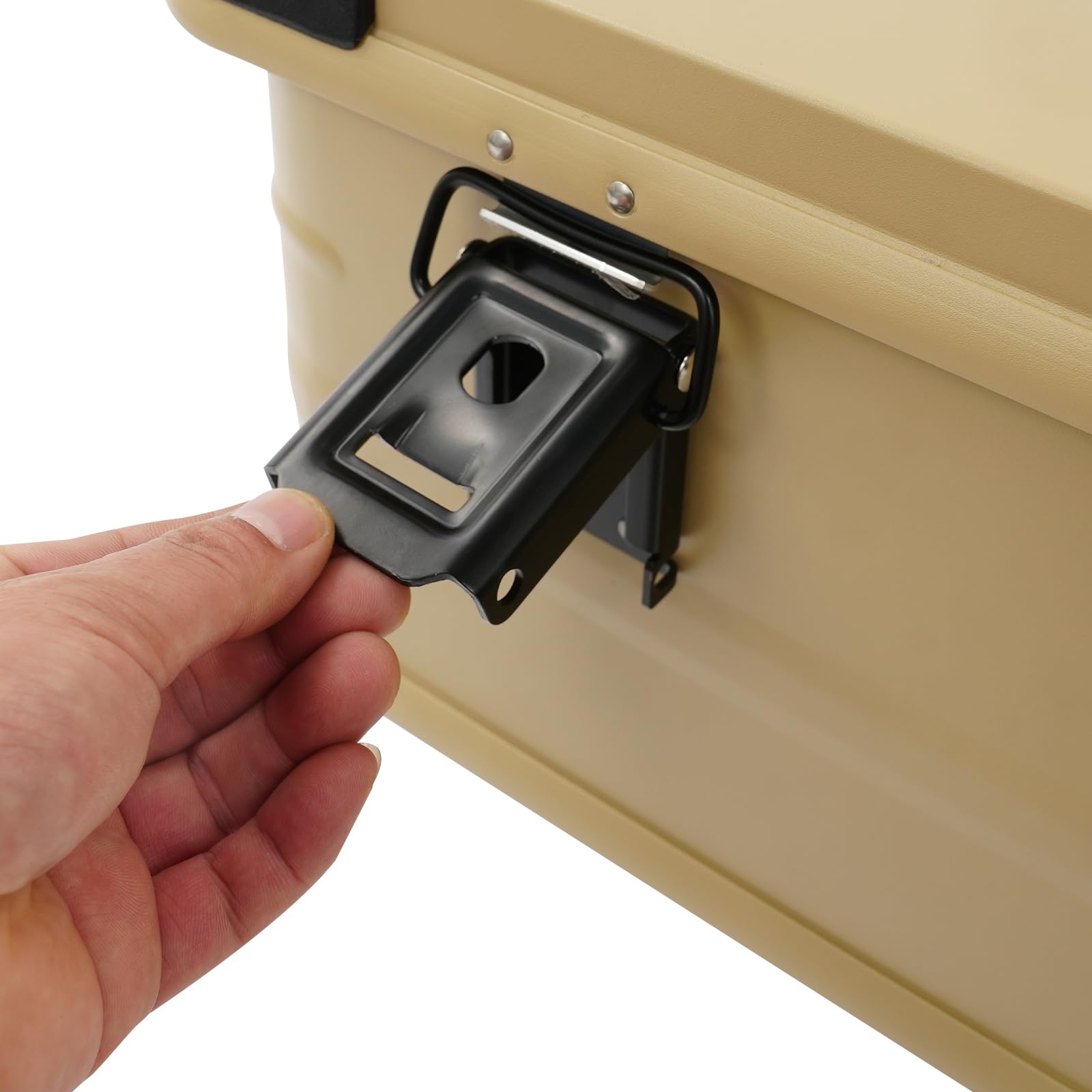 OUKANING 30L Alu Aufbewahrungsbox wasserdicht, Metallbox für Camping und Werkzeug, aluminium transport kiste mit Gummidichtung, stapelbare Outdoor-Lagerbox für Zuhause, Auto, Baustelle (Khaki)