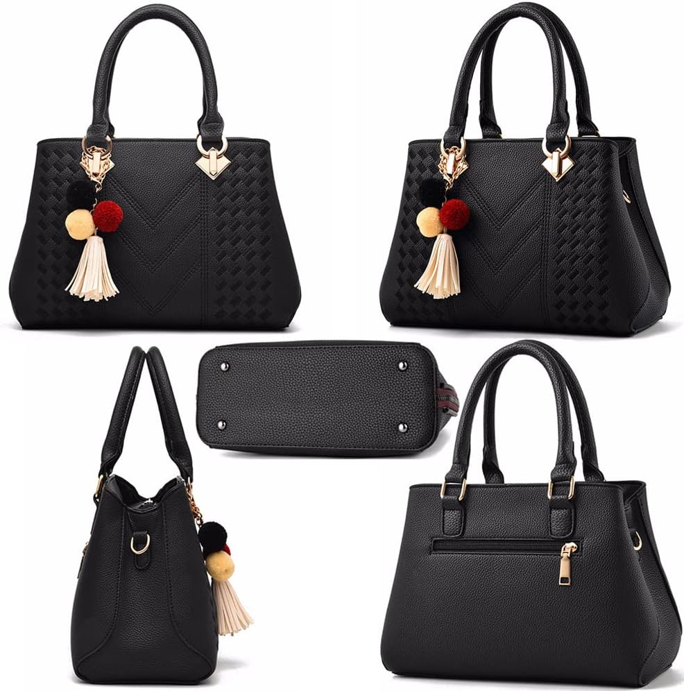Dayfine Handbags for Women Top Handle Purse Faux Leather Satchel Bag Medium Tote Bags Shoulder Crossbody Bag Ladies Handbag