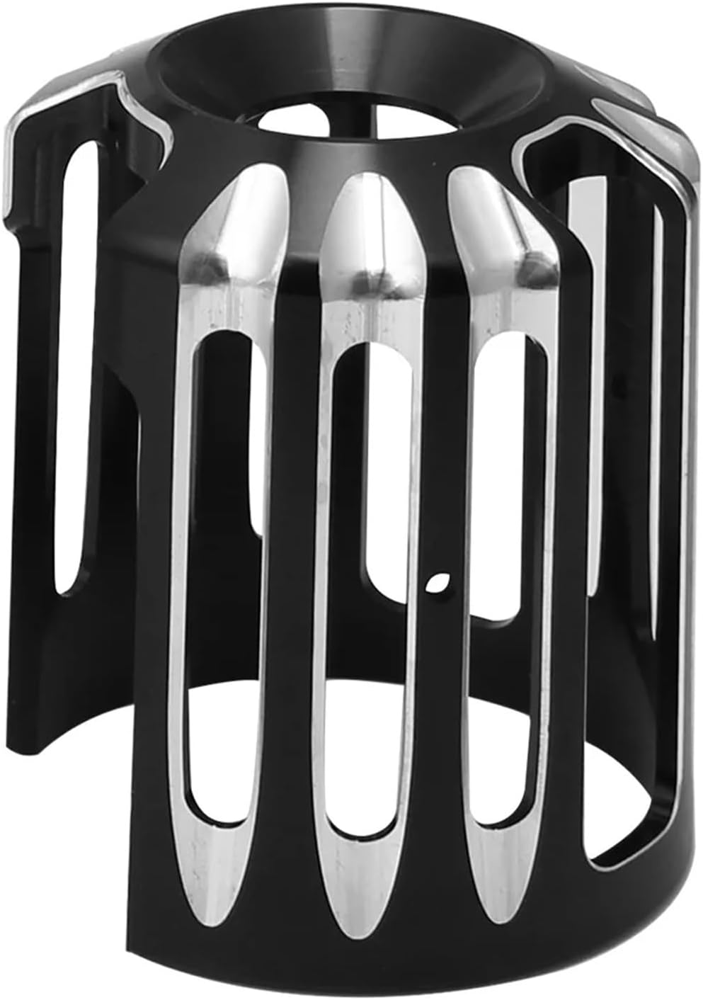 Motorcycle Black/Chrome Aluminum Oil Filter Cover Machine Oil Grid Cover Cap Trim Compatible with Touring Sportster Iron Softail Dyna(C)