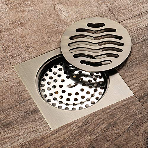 Drain de douche anti-odeur et grille de drainage carrée antique 10 cm - 3