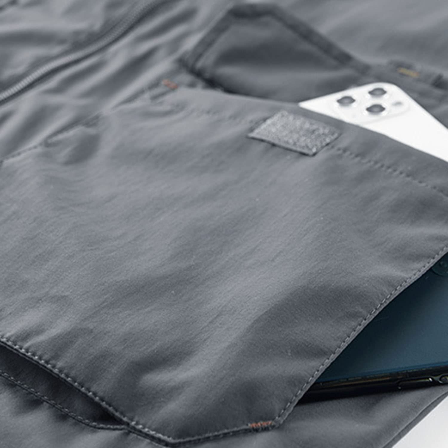 Hombres Multi-Bolsillo Chaleco Primavera Y Otoño Suelta Transpirable Chaqueta Sin Mangas De Pie Cuello Chaqueta Al Aire Libre Pesca Viajes Chaleco