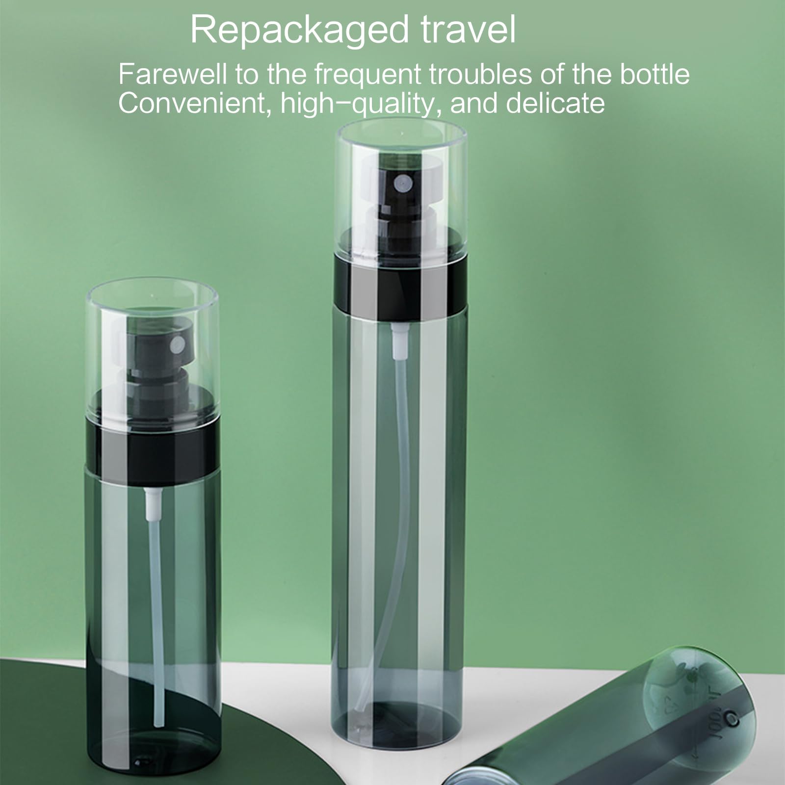 10 x Sprühflaschen, 100 ml, transparent, leer, feiner Reisebehälter, klein, nachfüllbar, auslaufsicher, Reisebehälter, nachfüllbar, Sprühflasche, Flüssigkeitsbehälter