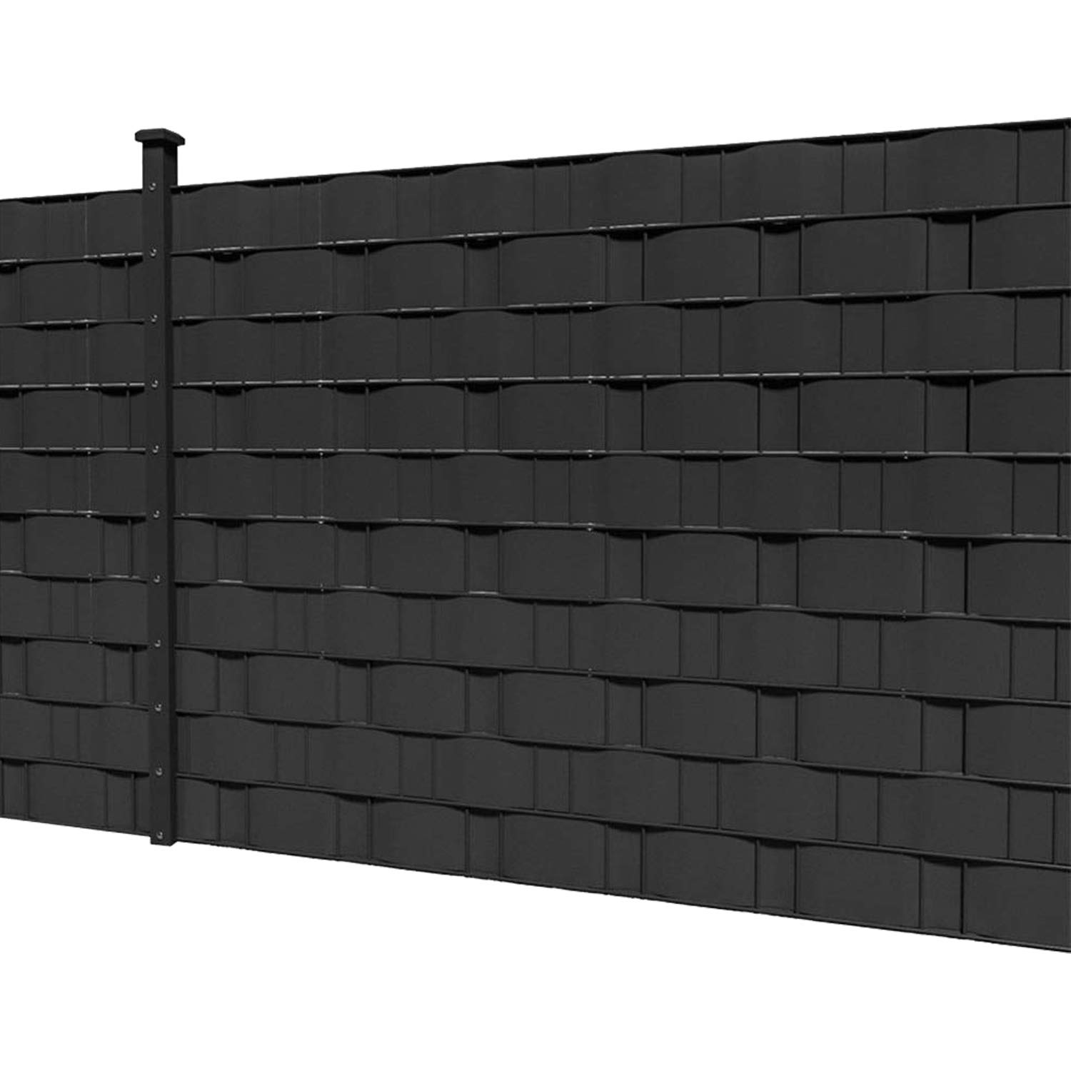 Paneles de protección visual para vallas de doble varilla, PVC, 280 m x 19 cm, incluye 240 clips de fijación, lámina de protección visual de PVC, para valla de jardín, balcón, color antracita