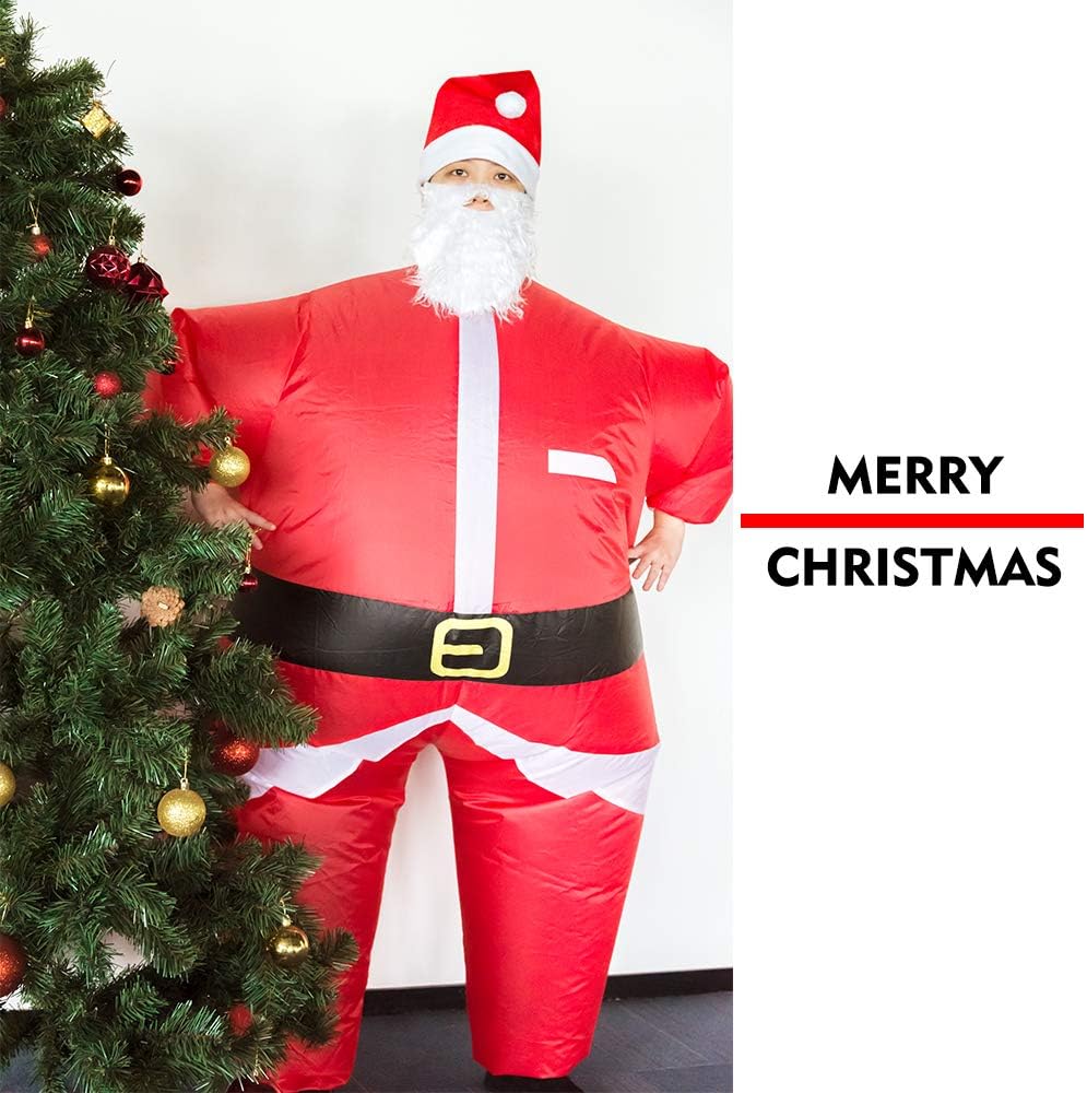 Inflatable Christmas Santa Claus Costume Unisex Adult Xmas Inflatable Funny Festive Suit Blow Up - Image 2