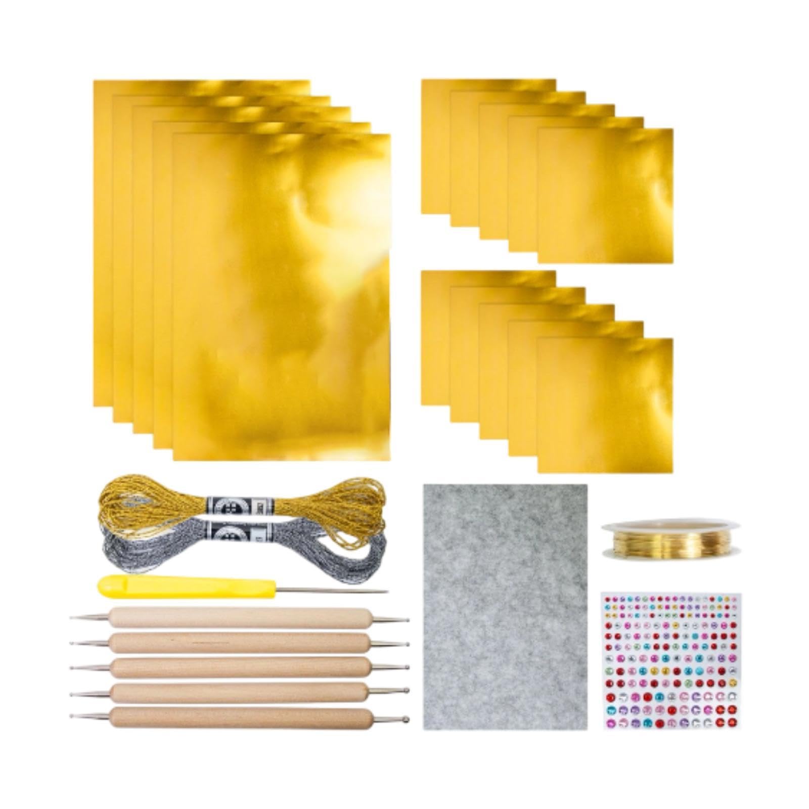 Foil Sheet Kit for DIY Crafts Engraving Embossing Multipurpuse 0.07 mm Thick Gold-picture-27