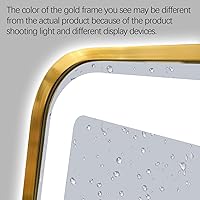 Vista 2 de Niccy Espejo LED de baño, 32"x20" pulgadas, rectangular, espejos de tocador para montar en la pared, con marco de metal, espejo inteligente