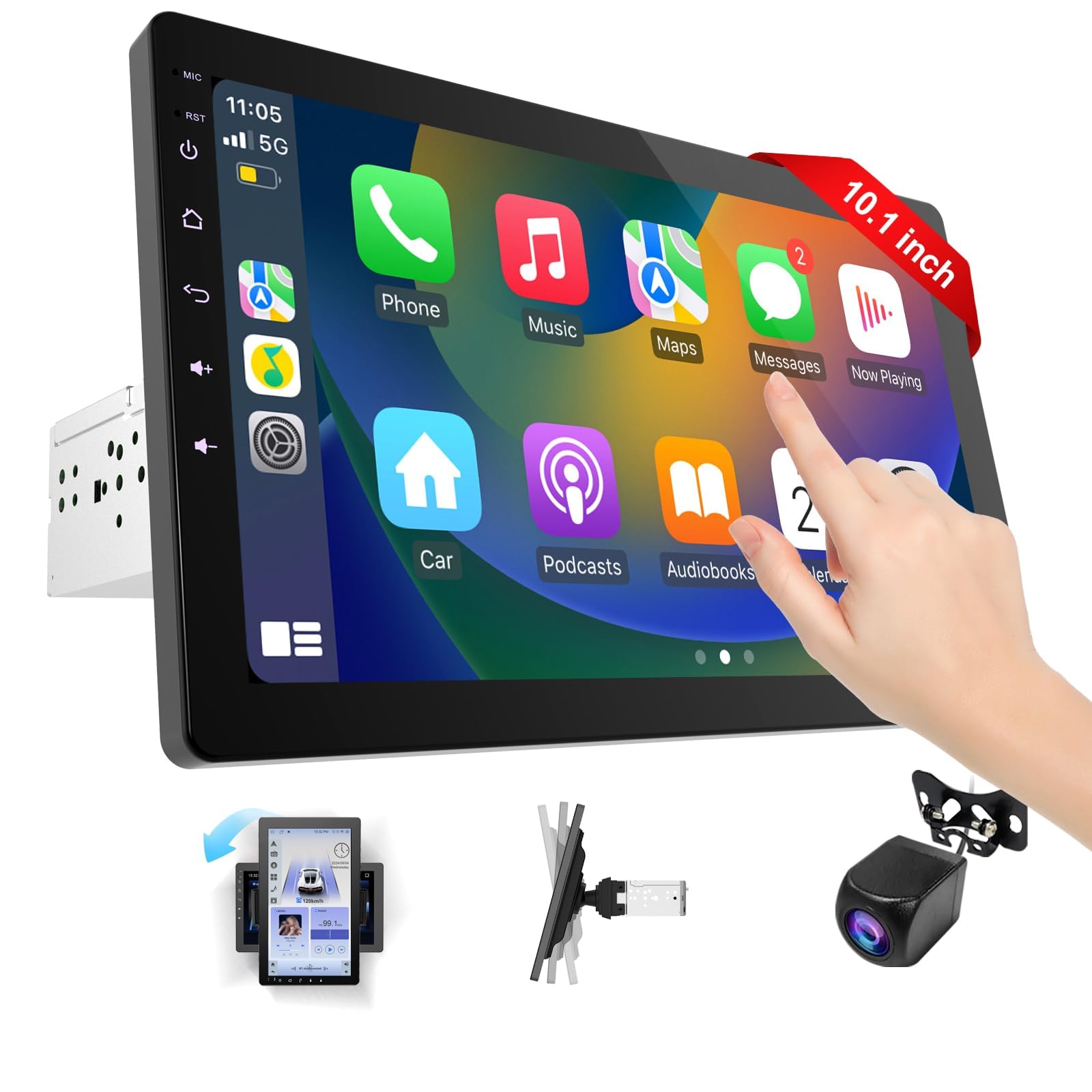 Amazon.com: 10.1 Inch Rotatable Carplay Screen for Car and Android