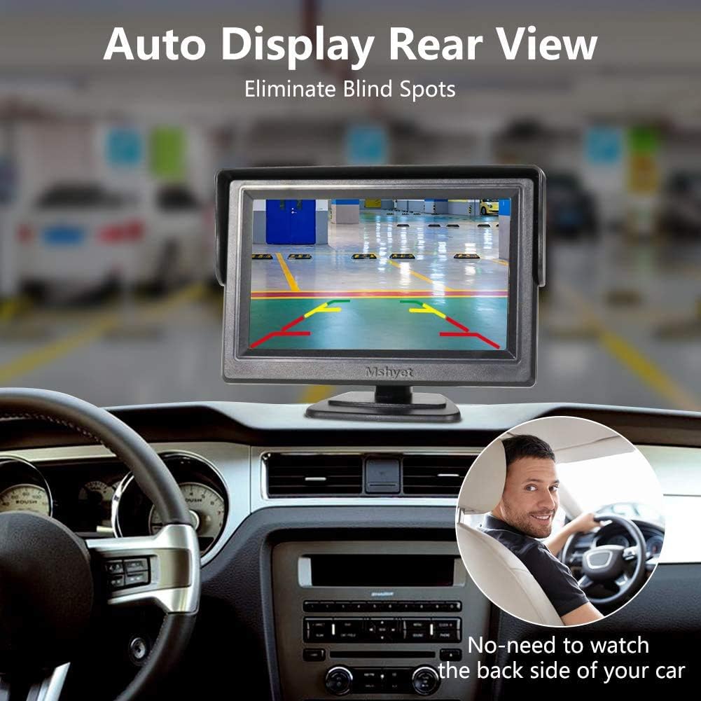 Amаzоn Crаzу 🔥 Dеаlѕ Mshyet Wired Backup Camera System Kit 5 inch Monitor HD LCD Reversing Monitor for Car/RV/Truck/Pickup/Van/Camper Accfly IP68 Waterproof Rear View Night Vision Rear View Camera
