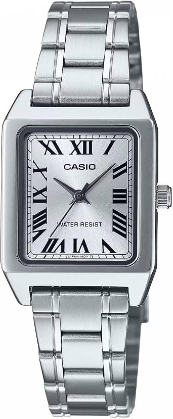 Casio LTP-B150D-7BEF Womens Quartz Analog Watch, Stainless Steel Strap, Black/White, Standard, Bracelet