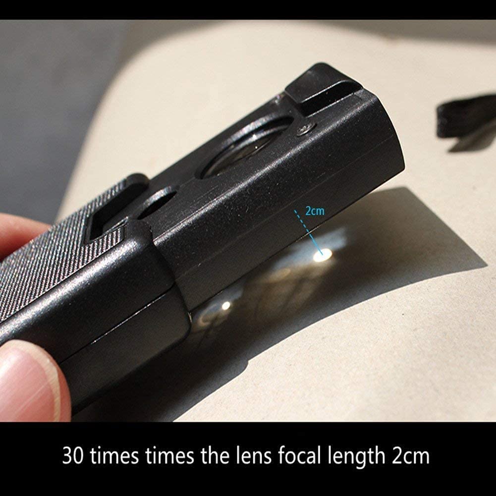 MRKU Lupa de Mano Lupa de Mano 30X 45X 60X Lupa de Mano con luz LED Lupa de Mano para joyería Lámpara de Billetes Multiusos Lupa HD
