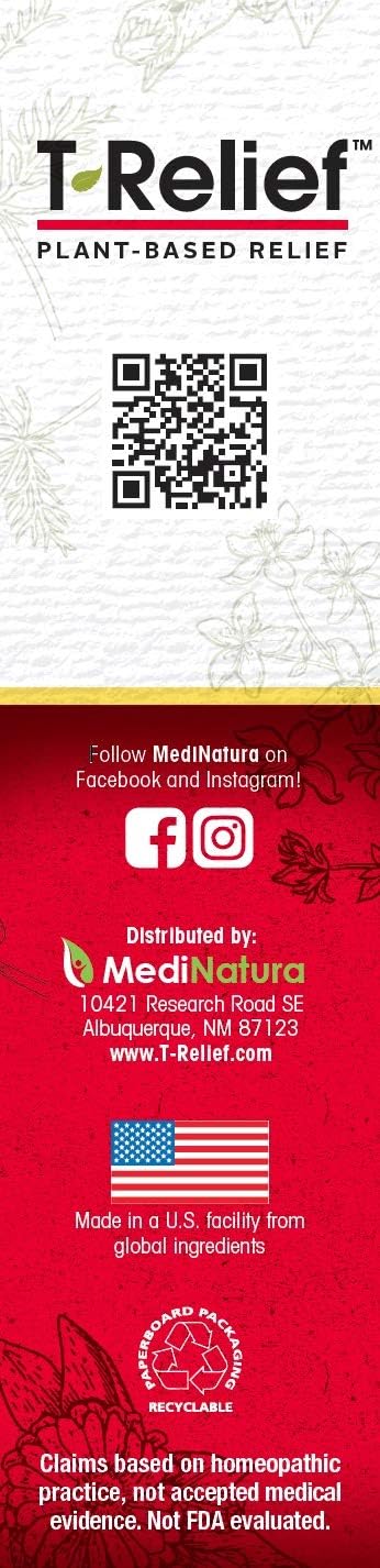 MediNatura T-Relief Extra Strength Pain Relief Cream Arnica +12 Fast-Acting Natural Relieving Actives Help Reduce Back, Neck, Joint, Muscle, Hand & Foot Aches, Pains, & Soreness - 3 oz : Everything Else