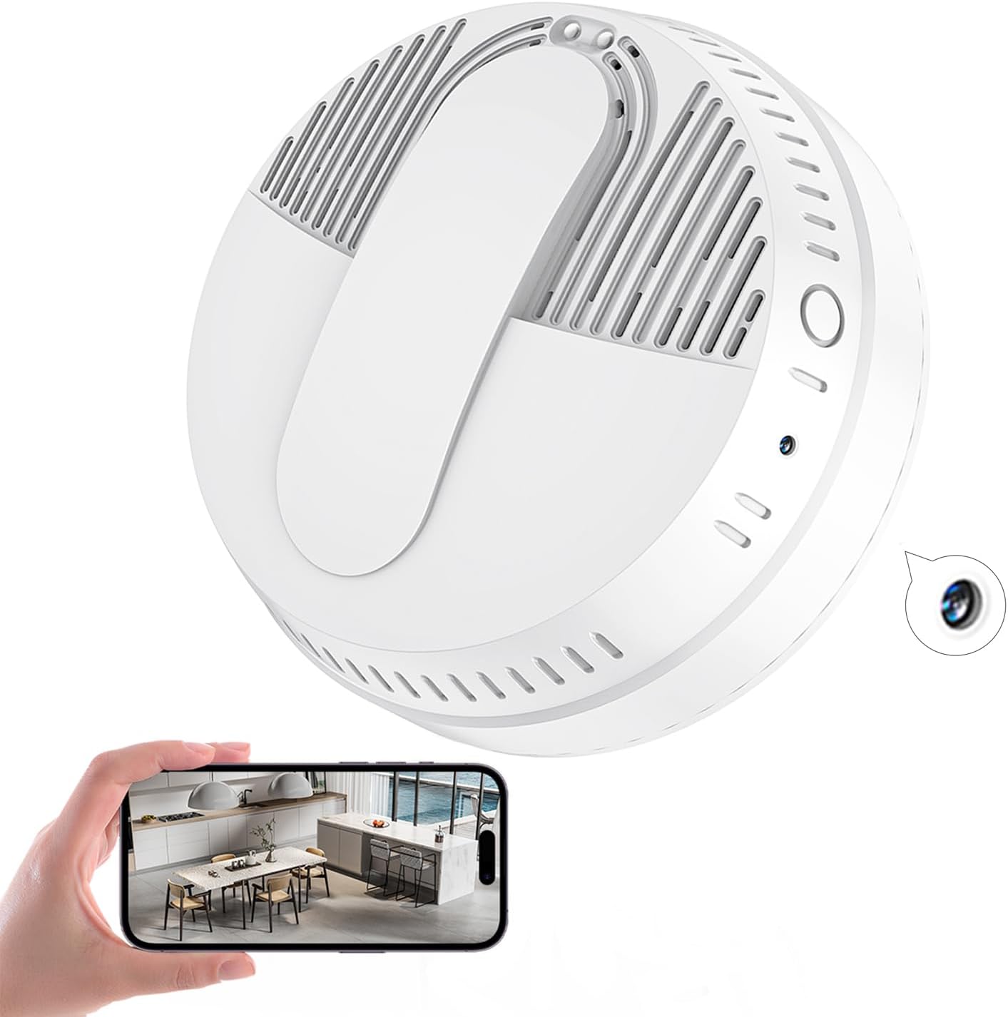 LIZVIE Smoke Detector Hidden Cameras – 1080P HD/WiFi Distant/Actual-Time Night time Imaginative and prescient/Movement Detection House Nanny Cam, Safety Mini Small Pet Hidden Digital camera Indoor for House Safety/Workplace.