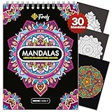 Finoly Libro Mandalas Adultos | Mandalas Colorear Adultos con 30 Ilustraciones Originales | Libros de Colorear en Tamaño A4 | Papel Premium