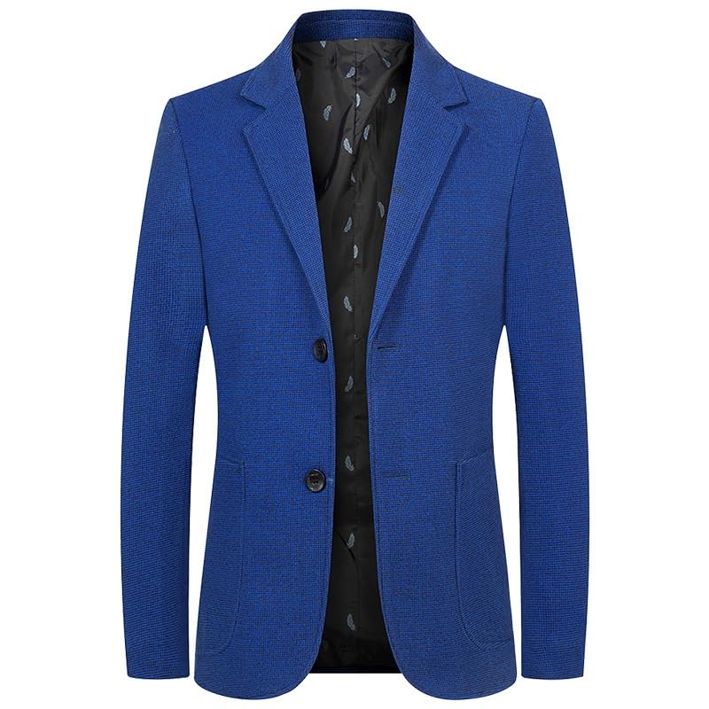 Mens Blue Casual Stretch Jacket Slim Fit Lightweight Sport Coat Two Button Suit Jackets