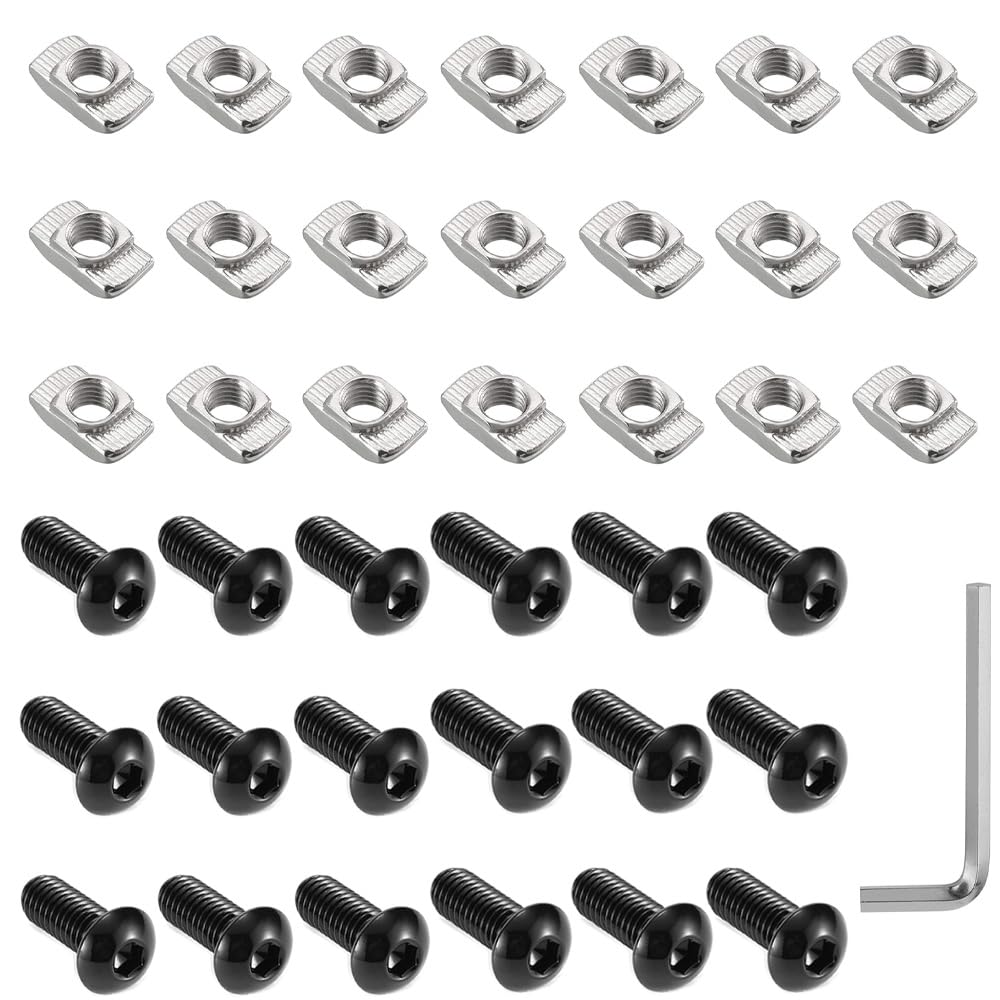 M3 M4 M5 T Slot Nuts for 2020 Aluminum Profiles - 3Sizes 150Pcs Kit - Carbon Steel,Hammer Head T-Slot Fasteners