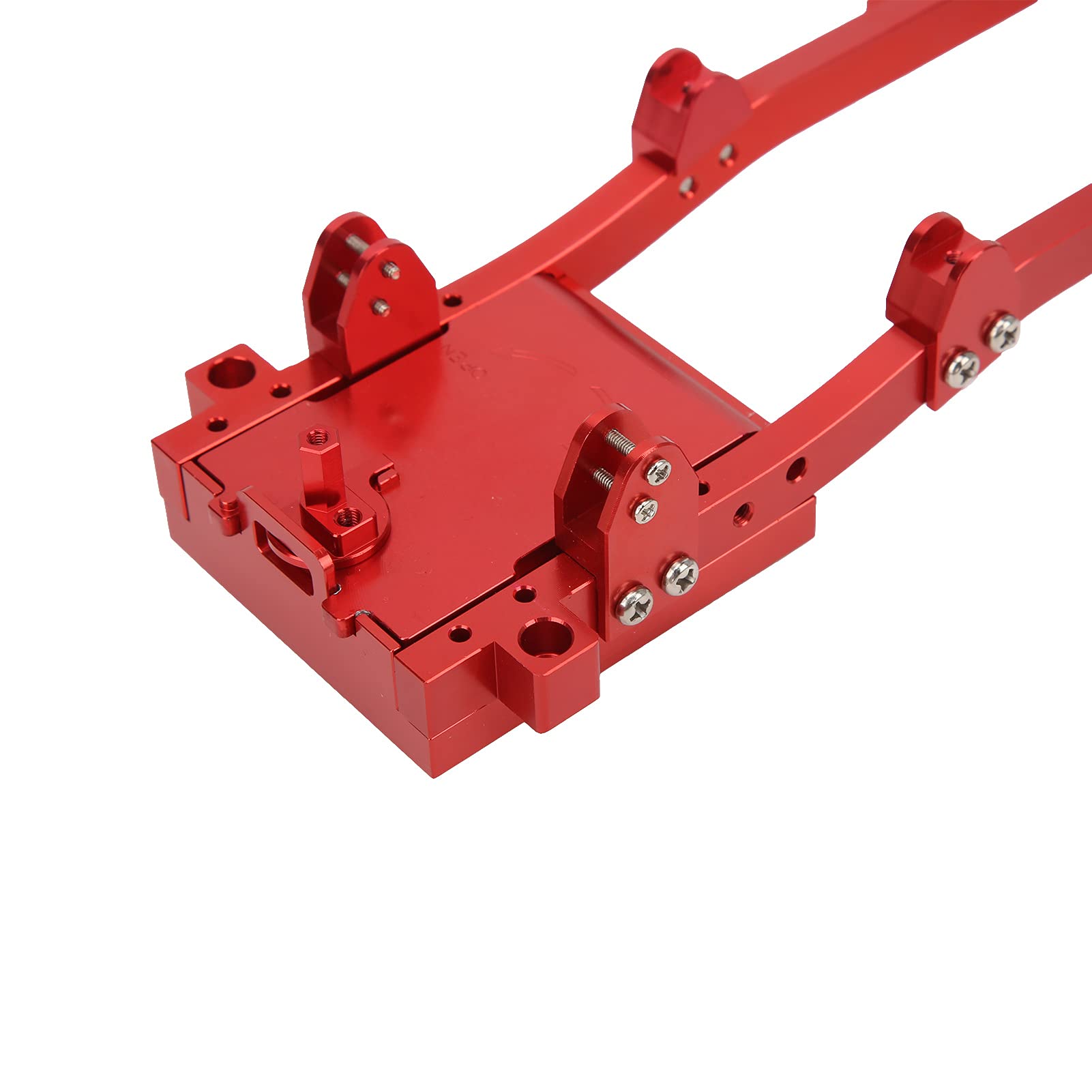 Model WPL D12/10 RC Metalowa rama podwozia samochodu | Ulepszone części i akcesoria ze stopu aluminium premium posrebrzane (czerwony)