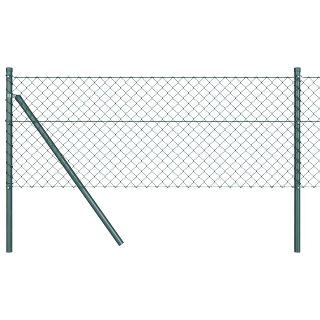 Outdoor Fence Post Green 25 x 0.8 m Steel and PVC Garden Fence Panel with 40 x 40 mm Mesh, Weather Resistant Boundary for Terrace and Yard Security