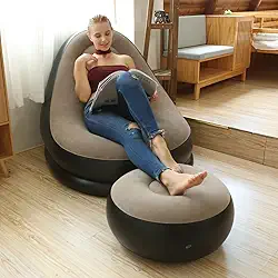 Poltrona inflável rápido portátil com banco de apoio para os pés