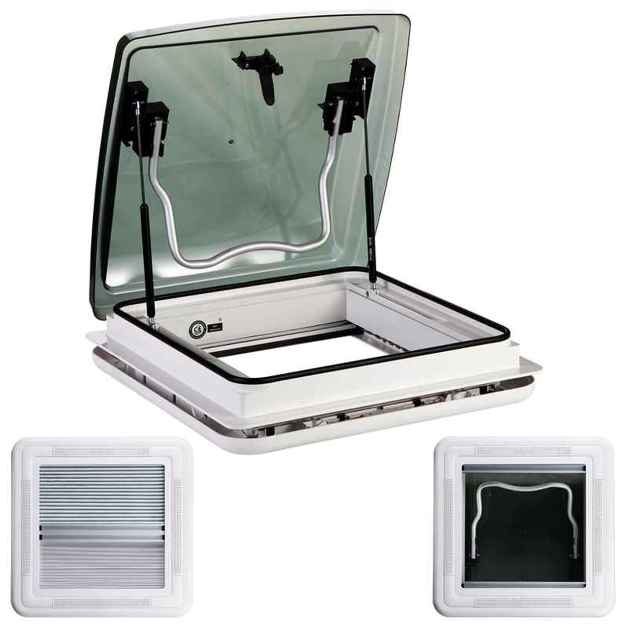 Adventurer Roof Vent 40 x 40 cm Campervan Caravan Motorhome roof light + LED Lights