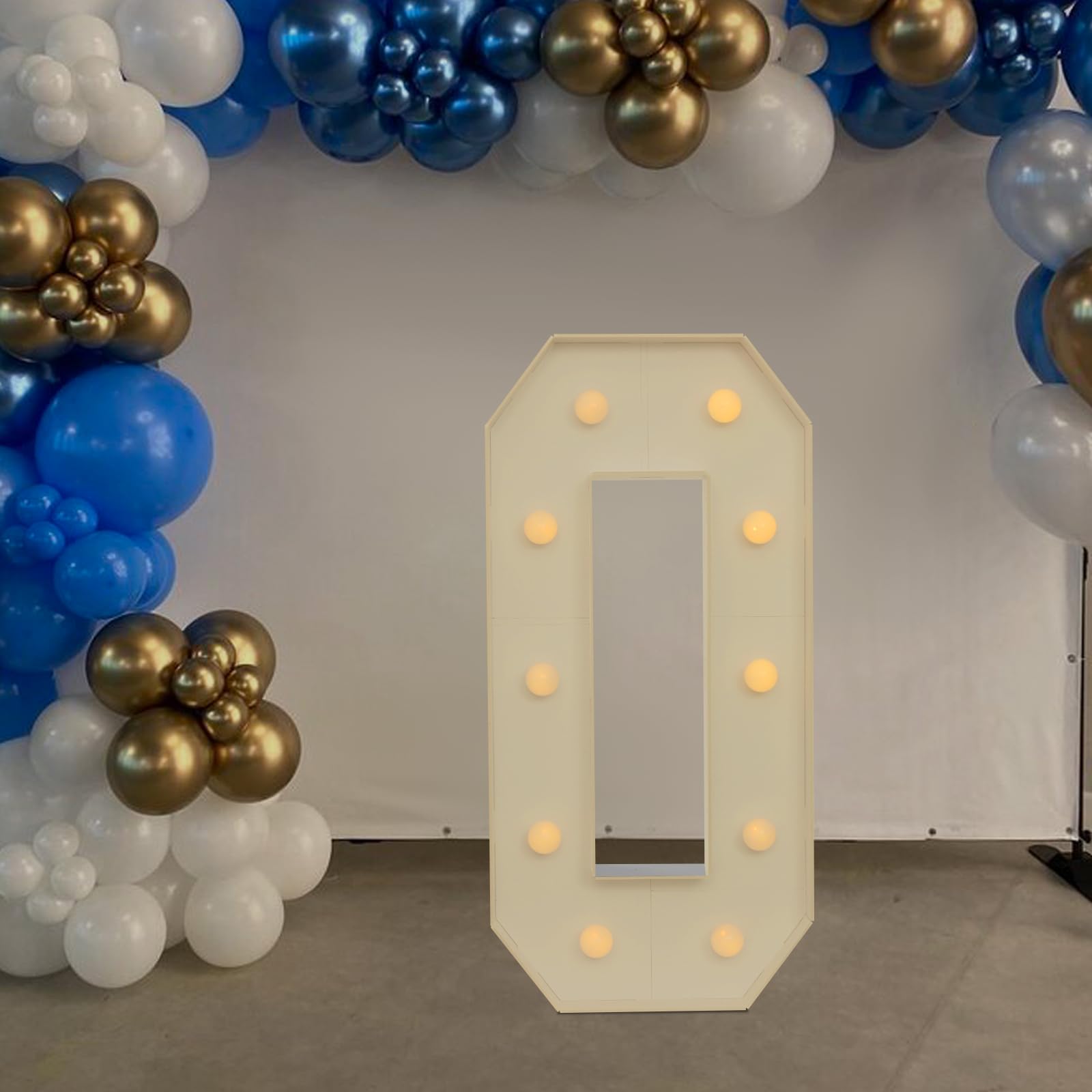 Número LED iluminado, 100 cm, número grande con bombillas, 0, 1, 2, 3, 4, 5, 6, 7, 8, 9, con caja de pilas, 2000 – 3000 K, para graduaciones, bodas (0)