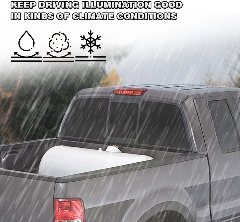 ALLGOOD 3rd Third Brake Light,Compatible with Ford F150 Lobo 2004-2008,Fit Explorer Sport Trac 2007-2010,Fit Lincoln Mark LT 2006-2008, High Mount Rear Stop Light Cargo Lamp, Red Lens Clear Housing