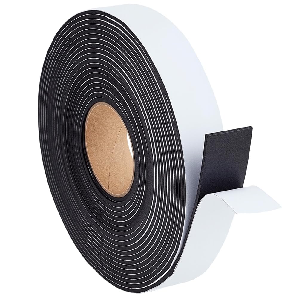 CABODYALS 5M 20mm Black Eva Foam Soundproof Strips Roll Self Adhesive Single Sided Puffy Paper Sheets Dimension Adjustment Multifunctional Tape for Diy Art Craft Bed Frame Shock Windows Home Projects