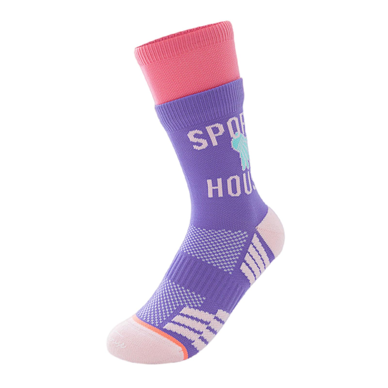 Skarpety męskie i damskie antypoślizgowe Mid-Tube skarpetki do badmintona Dno Dezodorant Outdoor Sports Socks Męskie i damskie prezenty-Fioletowy