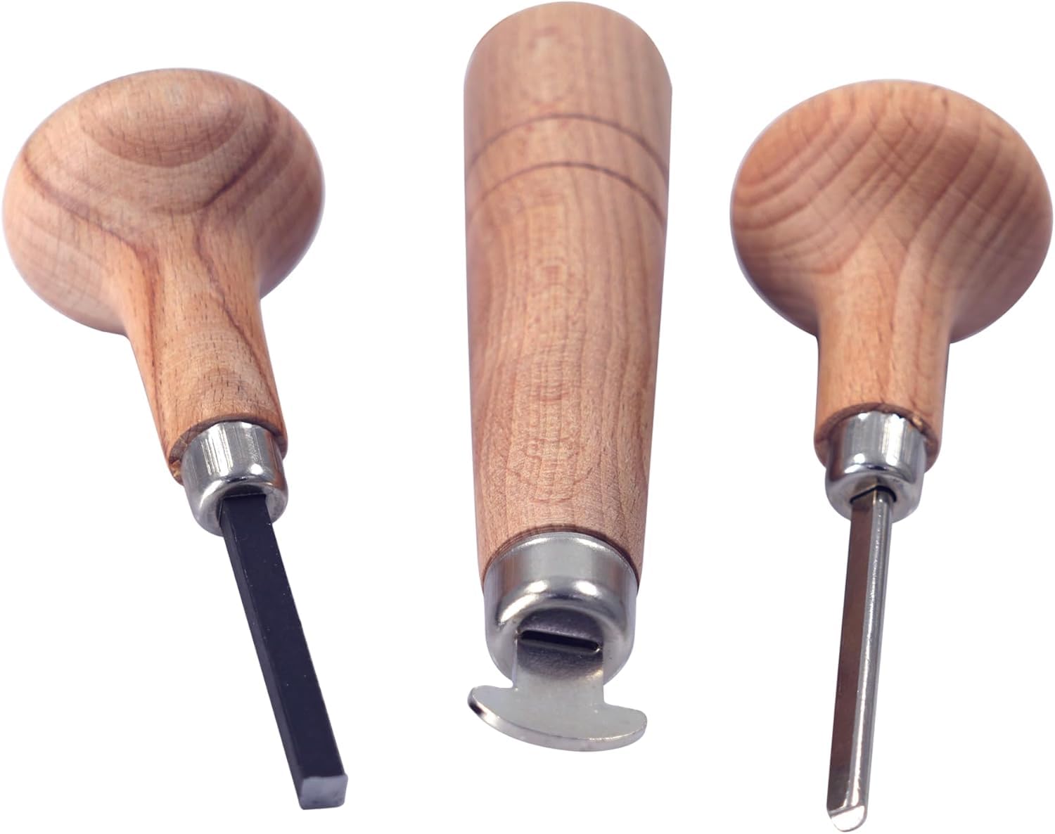 Kit di strumenti a griffe e lunetta, confezione da 3 pezzi, strumenti per la regolazione delle gemme con spingi rebbi, rullo lunetta e manici ergonomici in legno