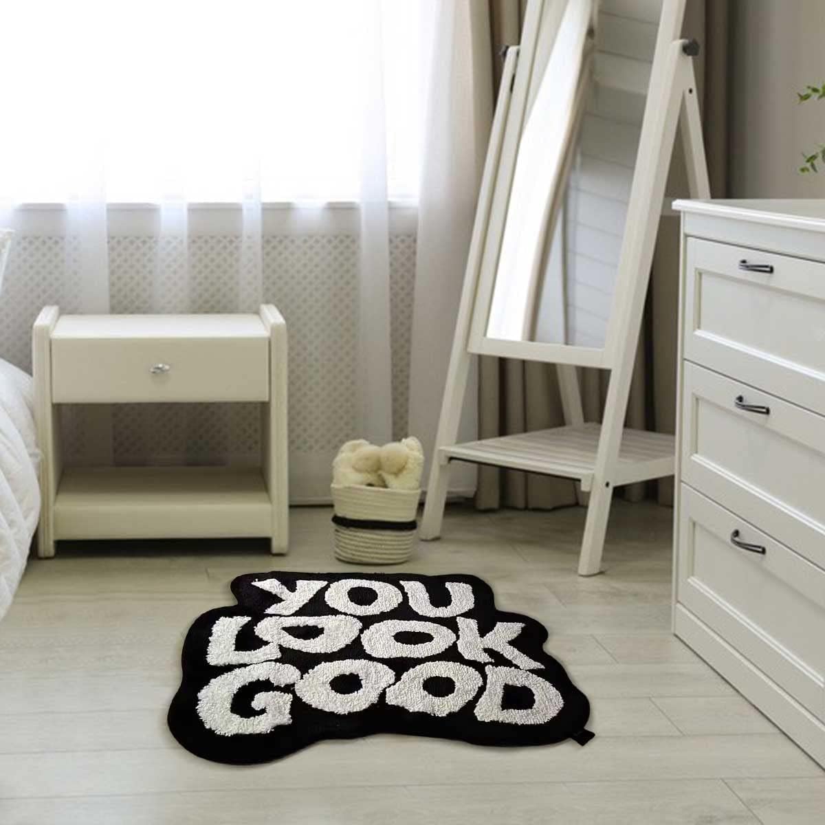 You Look Good - Tappetino da bagno divertente, morbido, antiscivolo, lavabile, assorbente, per bagno e camera da letto, decorazione