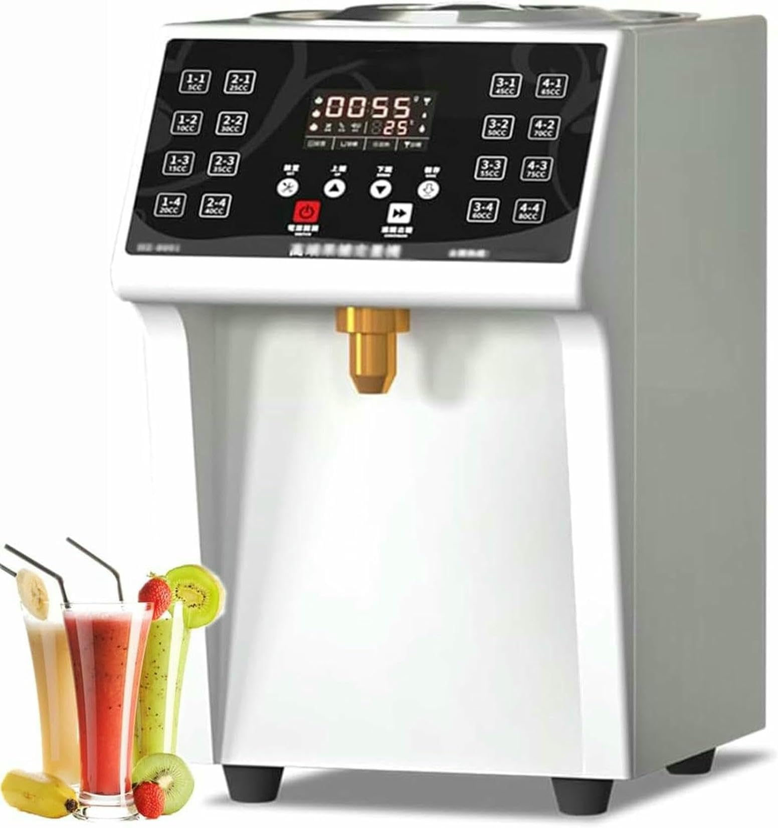 Distributore di Sciroppo Automatico, Distributore di Fruttosio Commerciale da 8 L, con 16 Pulsanti di Memoria, per Sale da tè E caffè ~/