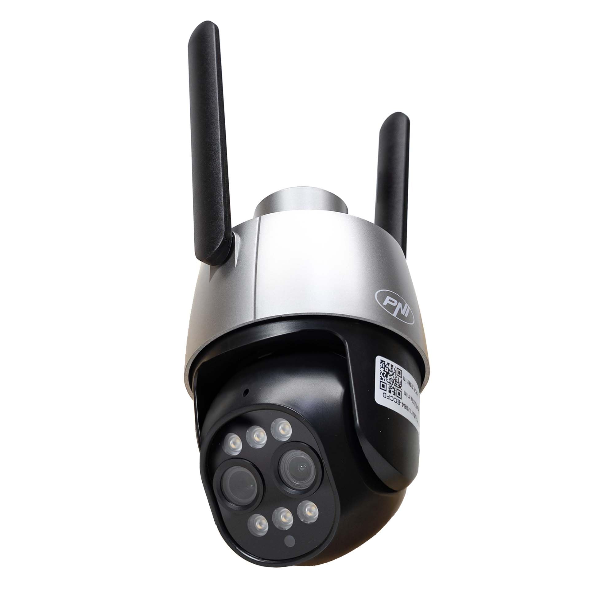 PNI Telecamera di videosorveglianza House IP574 con Wi-Fi, PTZ, doppia lente 4MP + 4MP, zoom ottico 10X, IP65