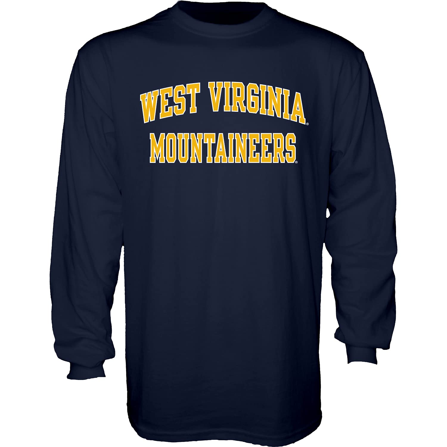 Men's West Virginia Mountaineers Long Sleeve T-Shirt Arched Team Color, Team Color, Medium