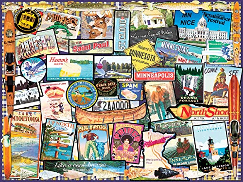 Rompecabezas White Mountain de 1000 piezas Land of Lakes, amo Minnesota | Piezas grandes, regalo para adultos y familia, 24"x30" pulgadas, collage miniatura 2