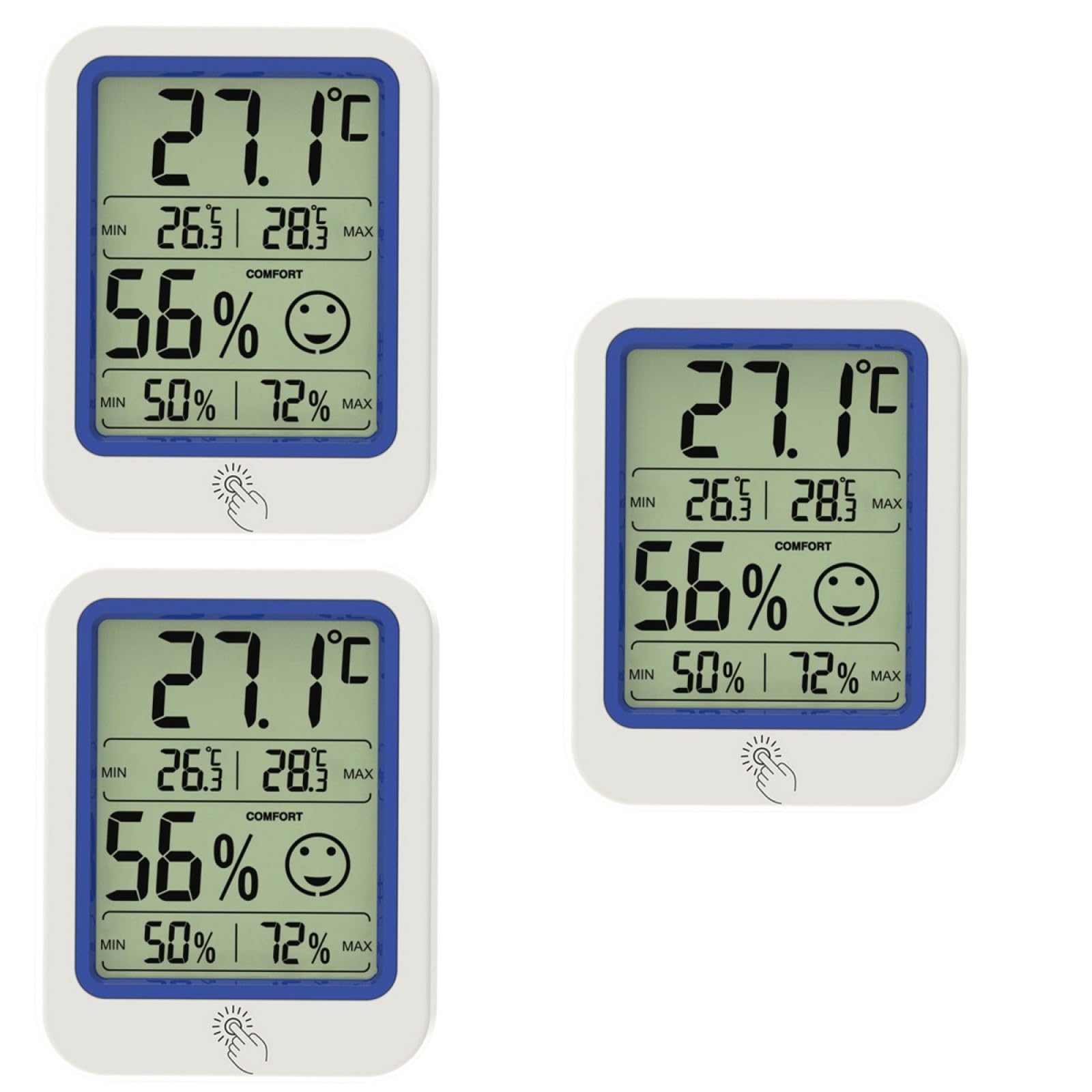 3 Pièces thermomètre termometre d intérieure thermometre intérieur thermometre electronique thermométre intérieur Moniteur de température électronique hygromètre câble Plastique