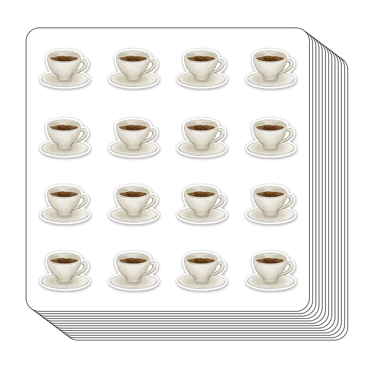 Coffee Hot Chocolate Planner Stickers, 0.5in Monthly Scrapbooking Arts Crafting 208-Pack