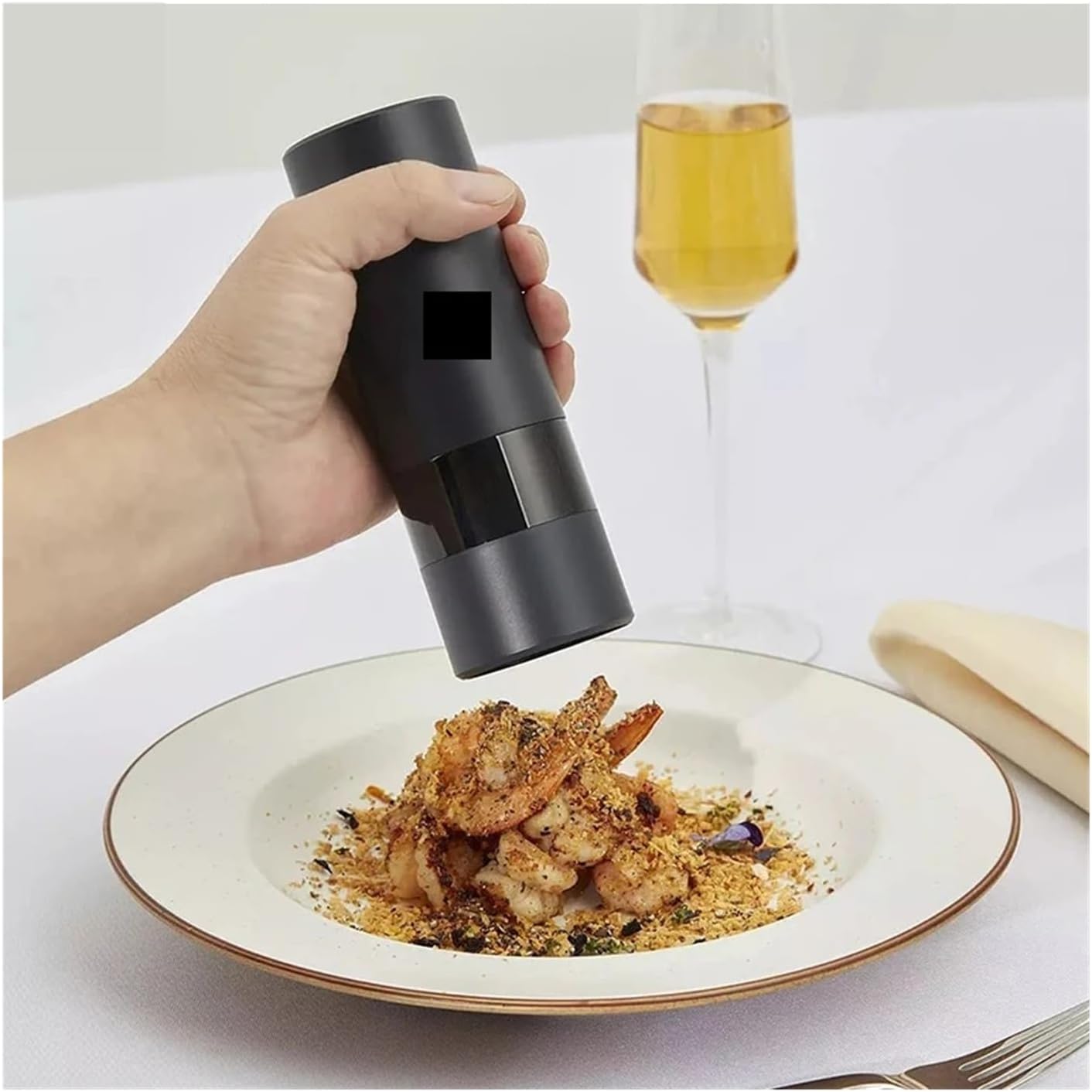 Electric Spice Mill Grinder - Versatile Kitchen Tool for Grinding Pepper, Seasonings, and Grains(WHITE)