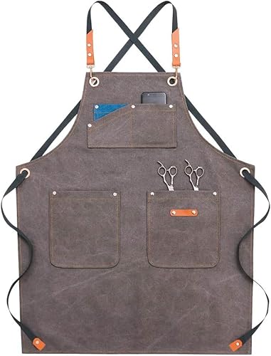 10色 デニムエプロン 前掛け 美容師 作業用 職人 フリーサイズ 男女可 カフェエプロン ガーデニング シェフ (6-5)