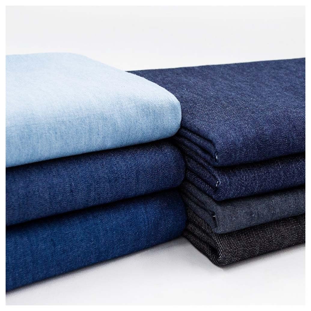Tela Vaquera Lavada por Metro 150cm de Ancho Algodón Tela de Vestir Ligera para Ropa, Costura De Manualidades, No Elástica(Dark grey,1.5X3M/4.92X9.84ft)